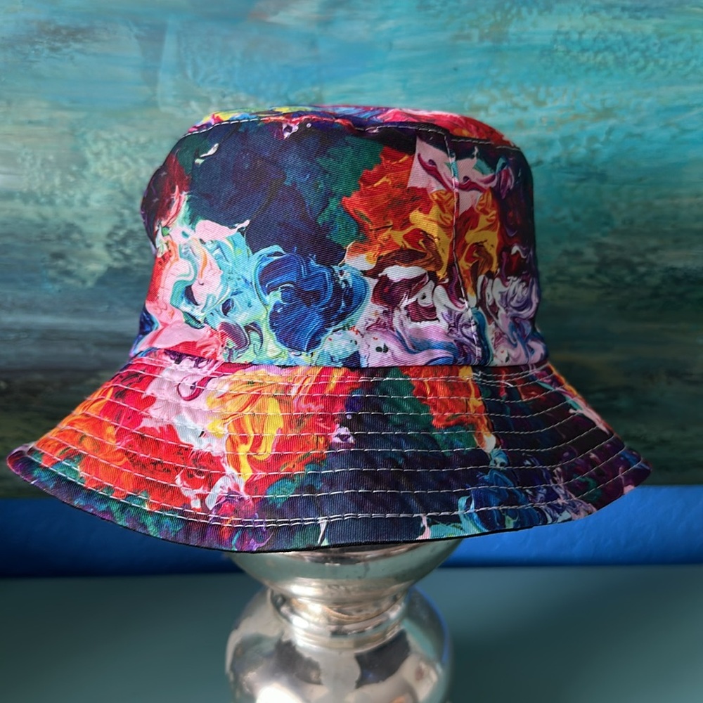 NWOT. Colorful Abstract Bucket Hat - Picture 2 of 6